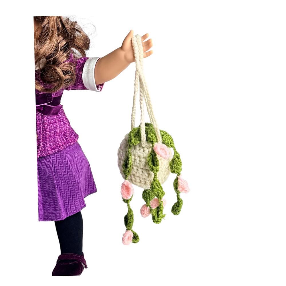 Crochet Hanging Plant for 18" American Girl Dolls OG Battat Car Office Decor New